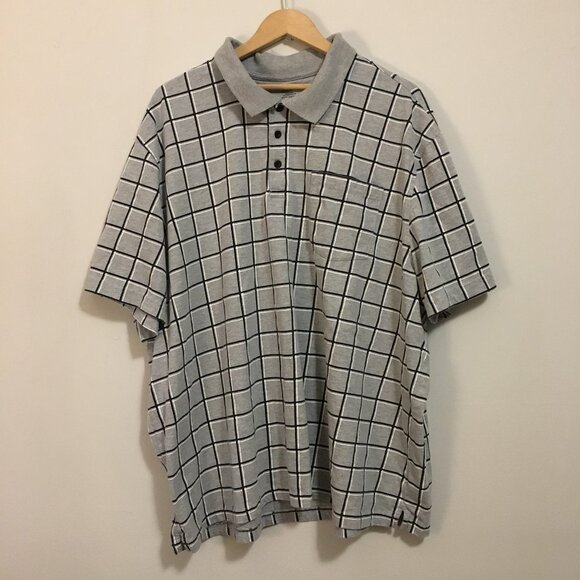 George Computer Geek Graph Paper Print Shirt - Grid Pattern Short Sleeve Polo - Picture 3 of 13